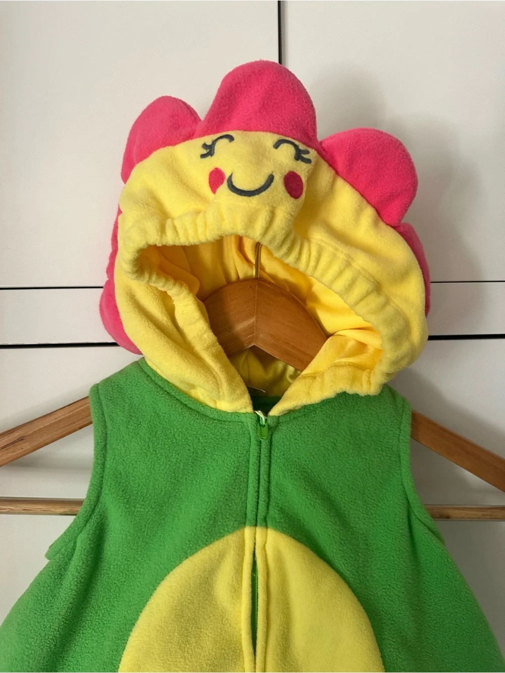 Green Fleece Flower Hooded Costume with Pink Petals Carter's 6-9 Months